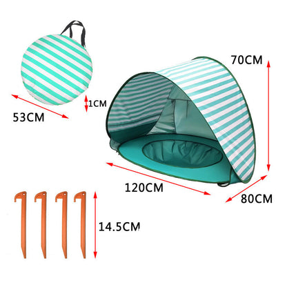 Children  Babies Beach  Tents Shade Bule